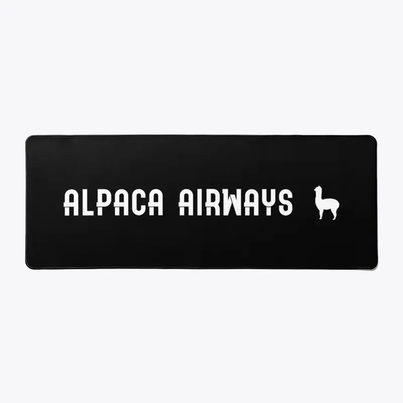 Alpaca Airways Desk Mat White Text