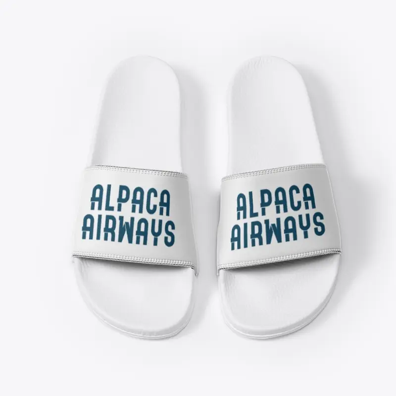 Alpaca Airways White Sliders/Flip Flops